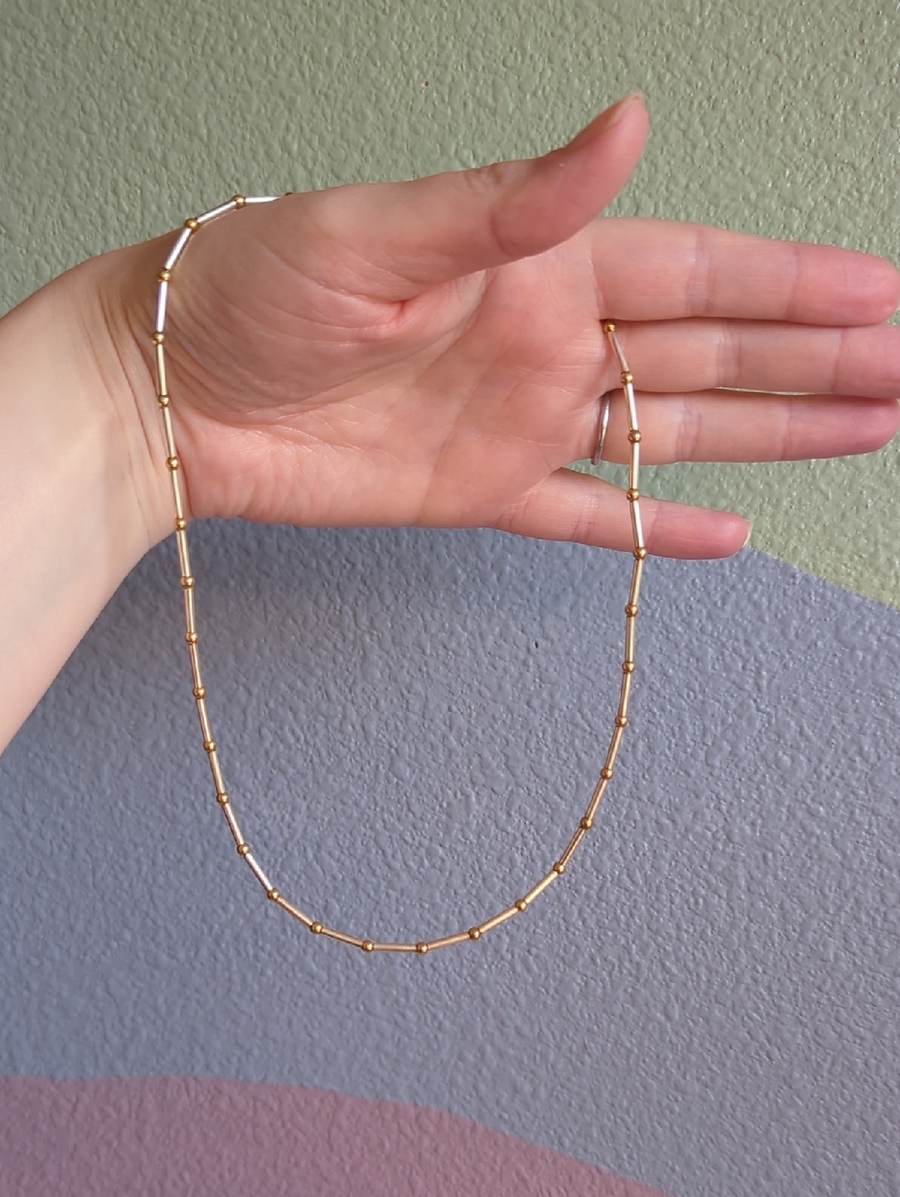 Frieda Rothman Two-Tone Sterling Silver and 14k Gold Mixed Metals Necklace